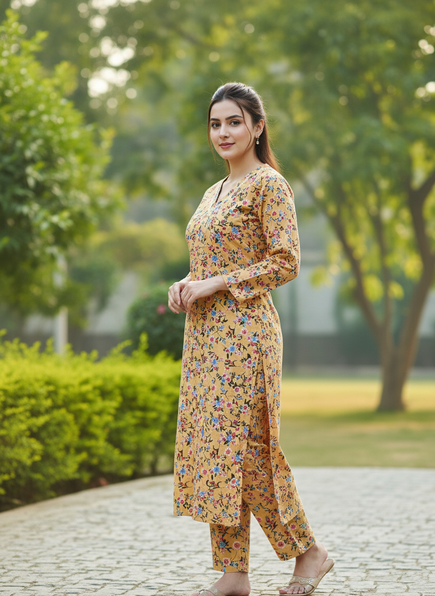2-Piece Stitched Suit – Bright Yellow Color | Ready to Wear