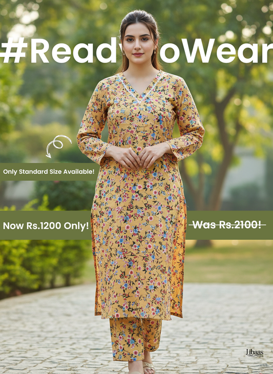 2-Piece Stitched Suit – Bright Yellow Color | Ready to Wear