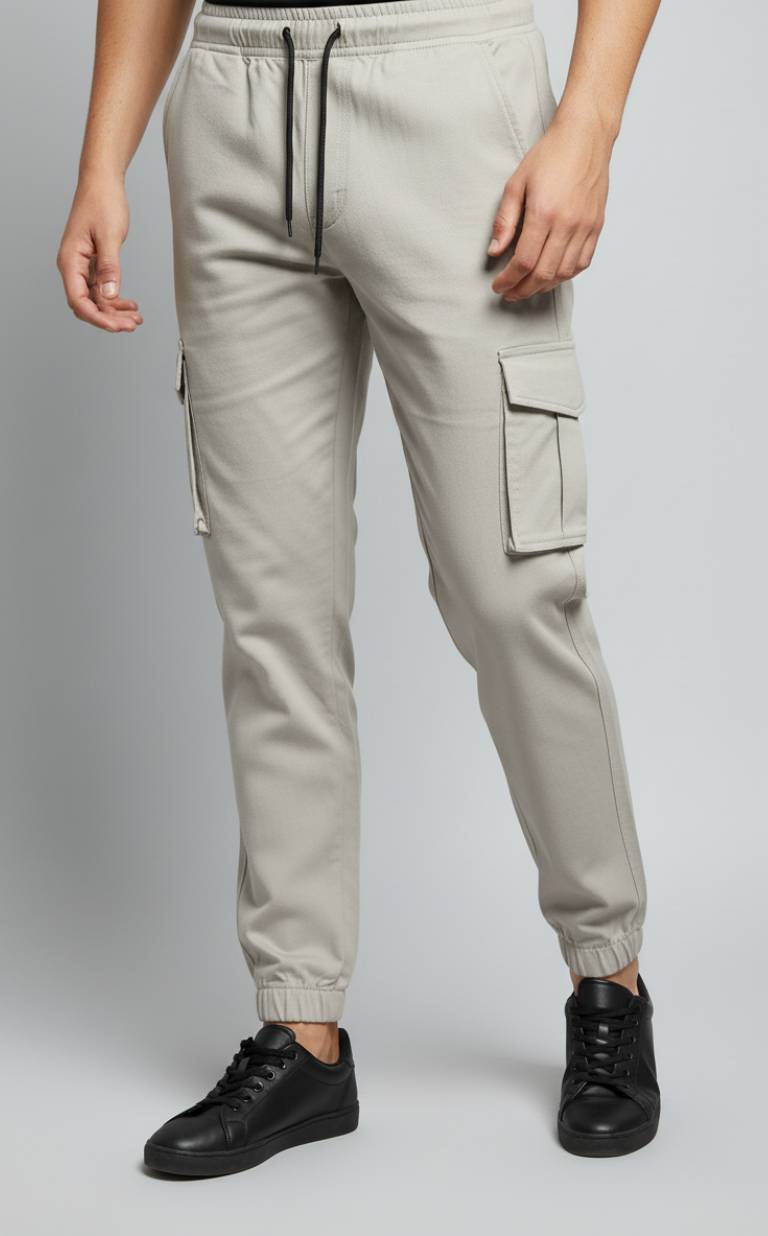 Stone Essential Streetwear Cargo Joggers 🪨🔥 Slim-Fit Utility Style