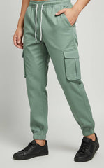 Sage Green Essential Streetwear Cargo Joggers 🌿🔥 Slim-Fit Utility Style