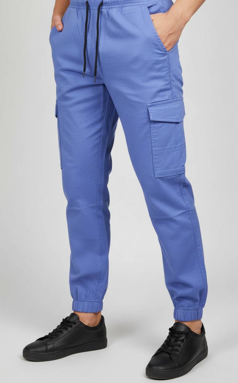 Sky Blue Essential Streetwear Cargo Joggers 💙🔥 Slim-Fit Utility Style