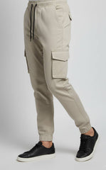 Beige Essential Streetwear Cargo Joggers 🤍🔥 Slim-Fit Utility Style