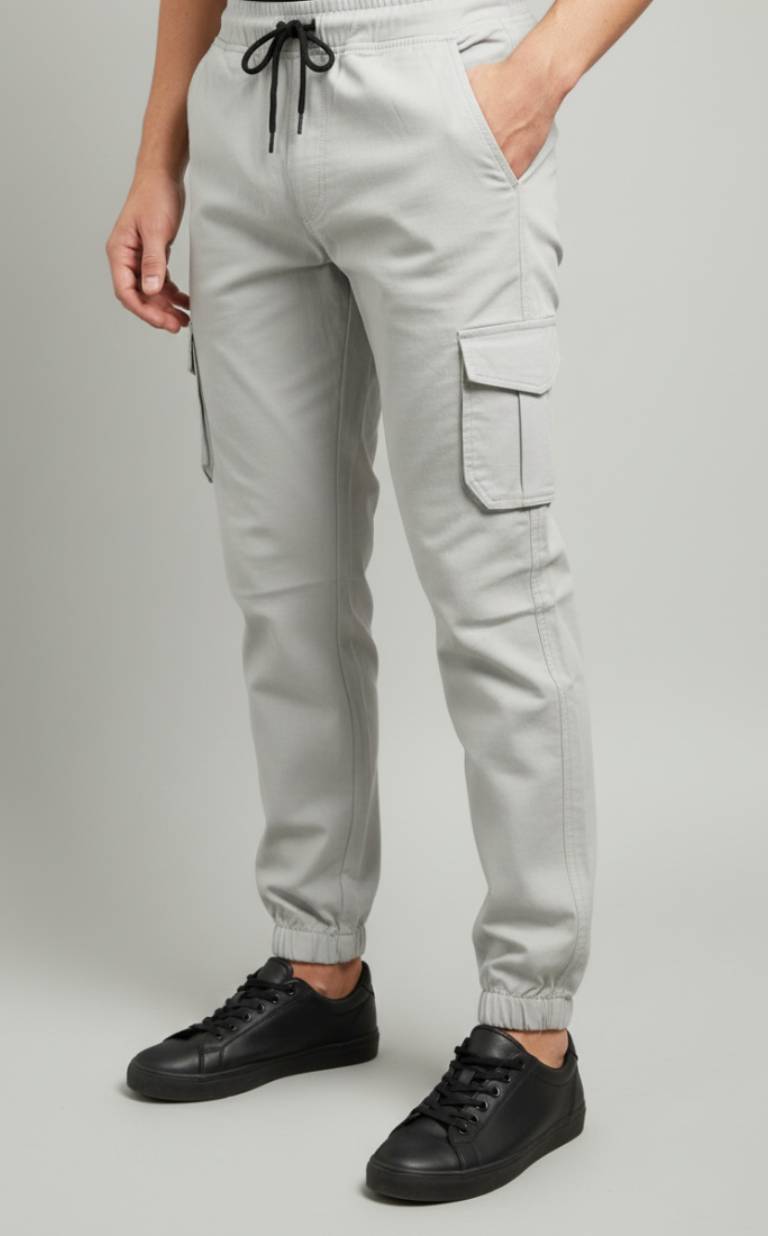 Ash Grey Essential Streetwear Cargo Joggers 🌪🔥 Slim-Fit Utility Style