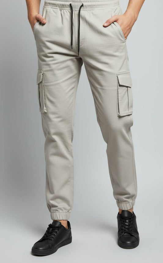 Stone Essential Streetwear Cargo Joggers 🪨🔥 Slim-Fit Utility Style