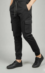 Black Essential Streetwear Cargo Joggers 🖤🔥 Slim-Fit Utility Style