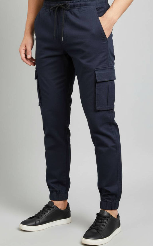 Navy Essential Streetwear Cargo Joggers 🔥 Slim-Fit Utility Style