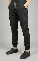 Black Essential Streetwear Cargo Joggers 🖤🔥 Slim-Fit Utility Style