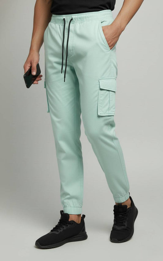 Aqua Essential Streetwear Cargo Joggers ❄️💙🔥 Slim-Fit Utility Style