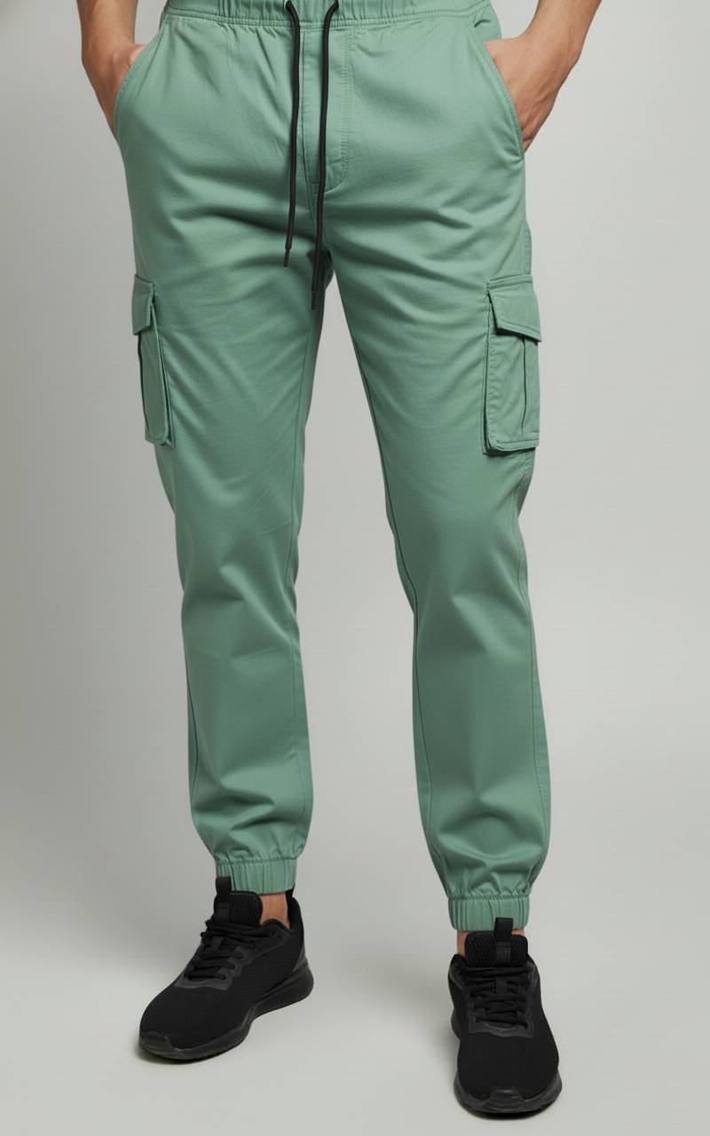 Mint Green Essential Streetwear Cargo Joggers 🌿💚🔥 Slim-Fit Utility Style
