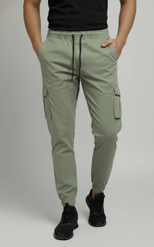 Sage Green Essential Streetwear Cargo Joggers ⚙️🔥 Slim-Fit Utility Style