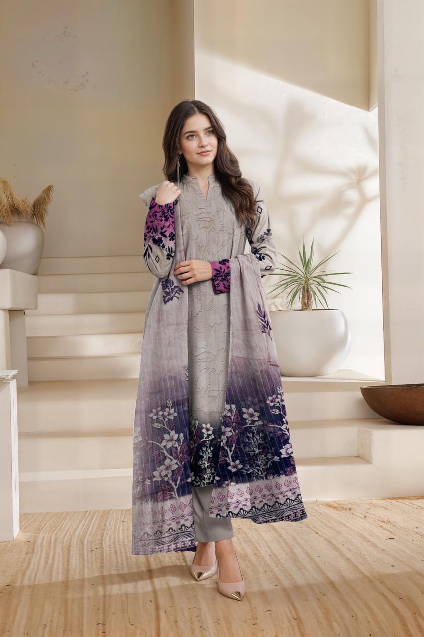 Winter Hues – 2-Piece Unstitched Viscose Suit 🌸