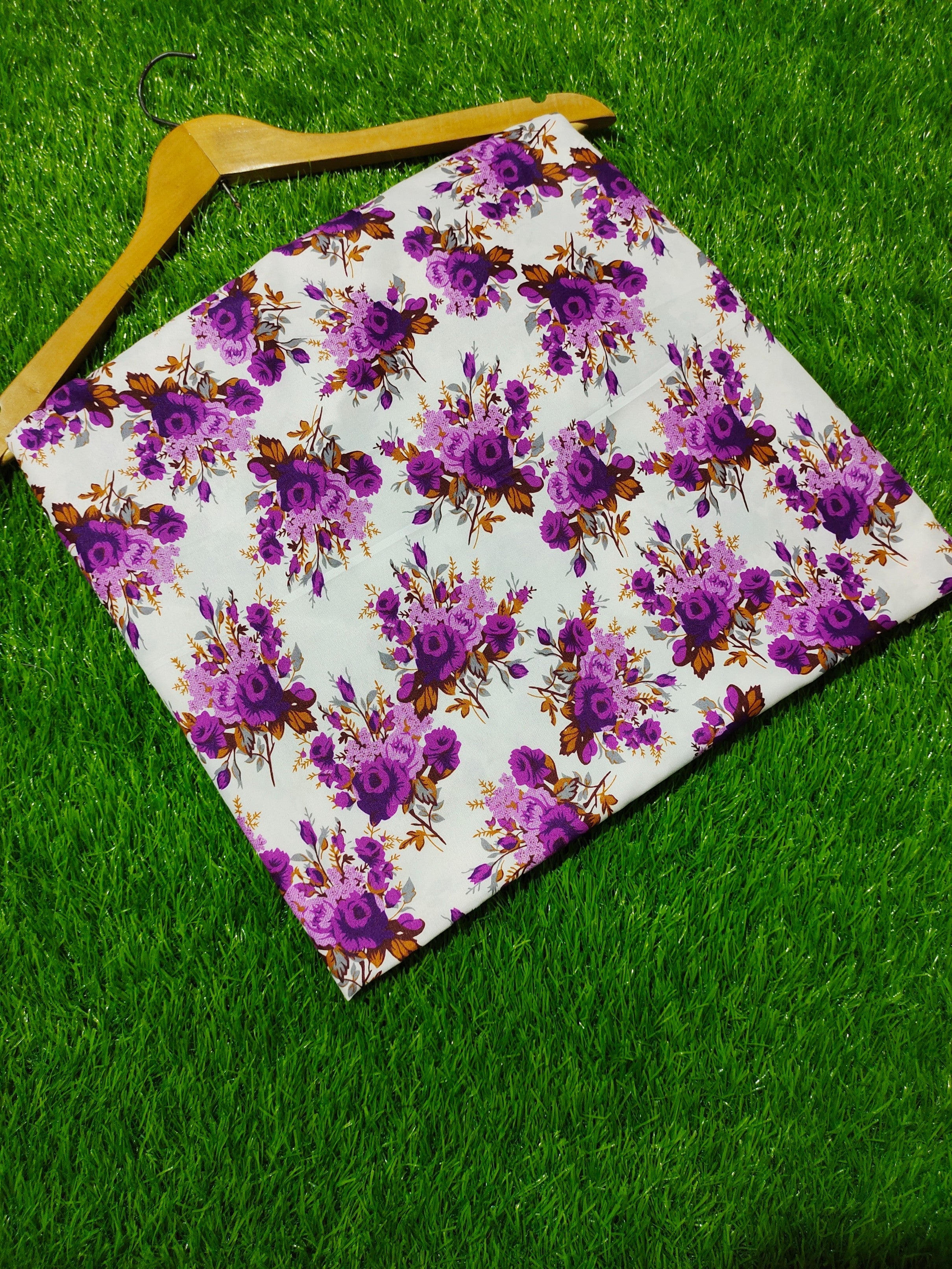 💜🌸 Elegant Purple Floral 2-Piece Suit | Unstiched Trendy Collection ⭐