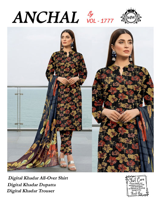 Signature Bloom Khaddar 3-Piece