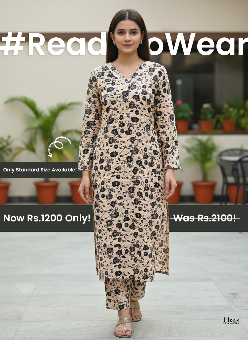 2-Piece Stitched Suit – Elegant Beige Color | Ready to Wear