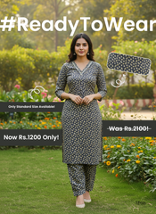 💎 2-Piece Stitched Grey All-Over Floral Suit ✨ Elegant & Chic Wear 🌸